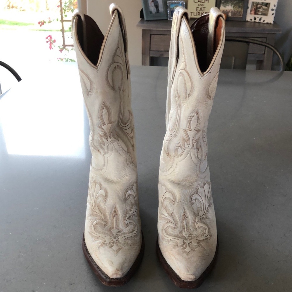Dan Post off-white Cowboy Boots - worn once
